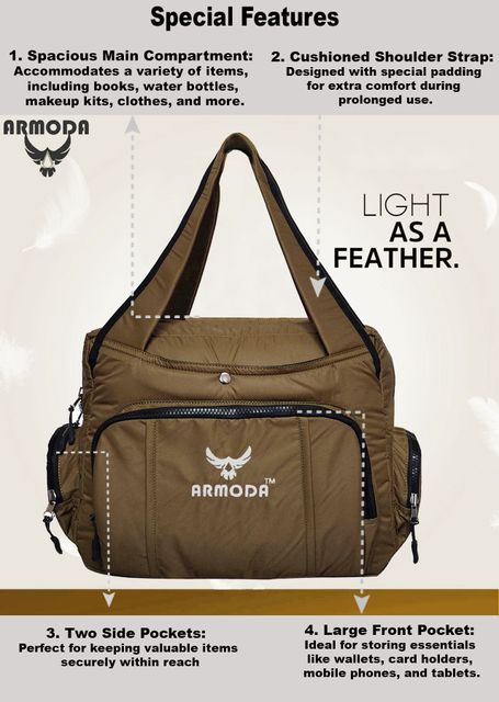 ARMODA Women Khaki Shoulder Bag (Green) - Image 8