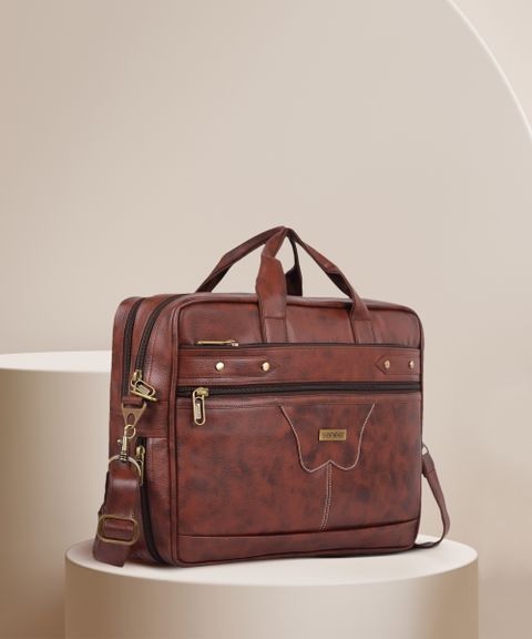 Veneer Men Brown Messenger Bag - Image 6