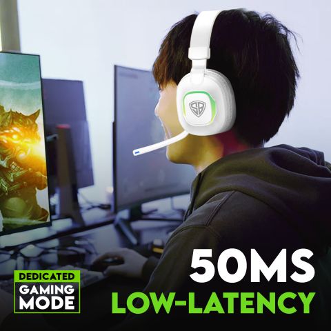 SpinBot HX300 Bluetooth Gaming Headset (White, On Ear) - Image 7