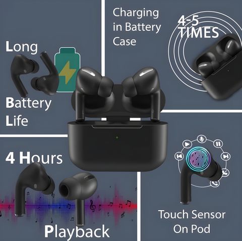 house of common Lag-Free Audio True Wireless Gaming Earbuds (Black) - Image 6
