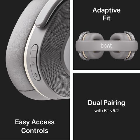 boAt Rockerz 413,60H Battery,ENx, BEAST Mode, Dual Pair, Stream Ad Free Music via App Bluetooth Headset (Ash Grey, On the Ear) - Image 6