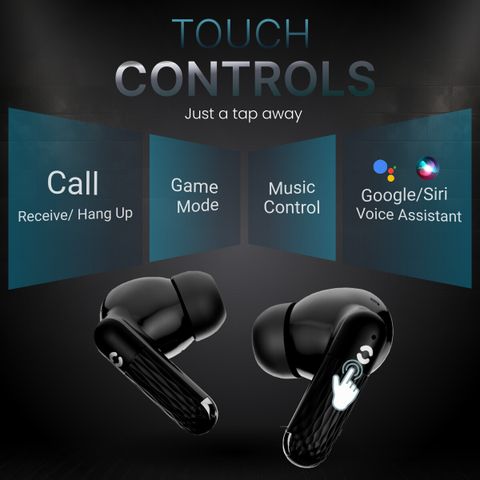 HOPPUP AirDoze Venom Gaming Earbuds, 50H Playtime, Black - Image 7