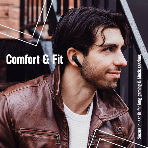 house of common Lag-Free Audio True Wireless Gaming Earbuds (Black) - Image 7