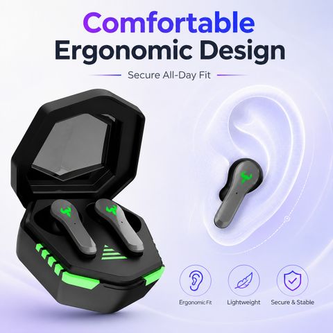 SYARA Gaming Earbuds with Low Latency Mode and HD Voice Calls DZ51 Bluetooth Headset (Black, True Wireless) - Image 6