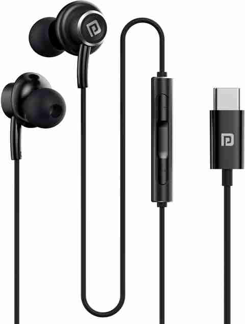Portronics Conch Sigma C in Ear Type C Wired Earphones,in Line HD Mic,14.2mm Driver Wired Headset (Black, In the Ear) - Image 2