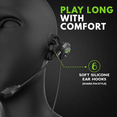 SpinBot BattleBudz W20 Wired Gaming Earphones with Boom Mic for Mobiles,PC,Xbox Wired Gaming Headset (Black, In the Ear) - Image 8