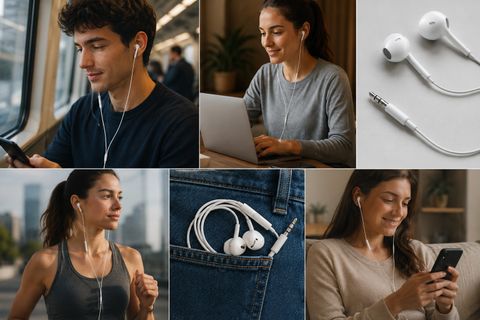 XTOUCH White Wired Earphones with In-Line Microphone - Image 4