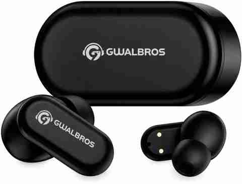 GWALBROS Trending BUDS R2 True Wireless Earbuds with Mic, 12.4mm Driver F001 Bluetooth Headset (Black, True Wireless) - Image 5
