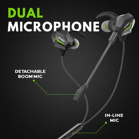 SpinBot BattleBudz W20 Wired Gaming Earphones with Boom Mic for Mobiles,PC,Xbox Wired Gaming Headset (Black, In the Ear) - Image 6