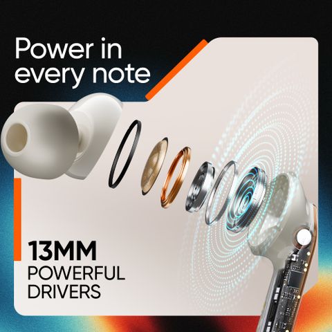 Mivi DuoPods Zig TWS, 13mm Bass, AI ENC HD Calls, 70H PT Bluetooth Headset (Beige, True Wireless) - Image 7