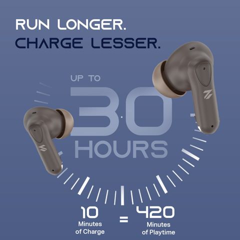 Zovexi True Wireless Airbuds, Brown, 30H Playtime - Image 7