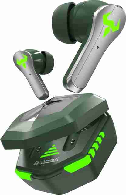 Aroma NB126 Aster V5.4 Upto 50Hr Playtime* 45Ms Latency Fast Charging RGB Gaming TWS Bluetooth Headset (Electric Green, True Wireless) - Image 3