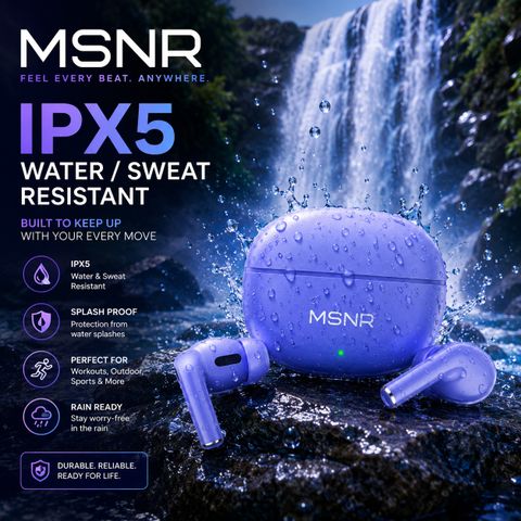 MSNR Rizz Buds Immersio Wireless Earbuds (Purple, True Wireless) - Image 3