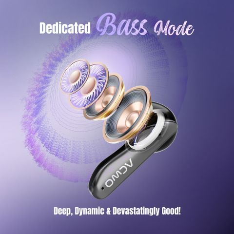 ACwO DwOTS 111 with 75H Playtime, Spatial Audio, 10mm Drivers, ENC Bluetooth Headset (Cadet Grey, True Wireless) - Image 7
