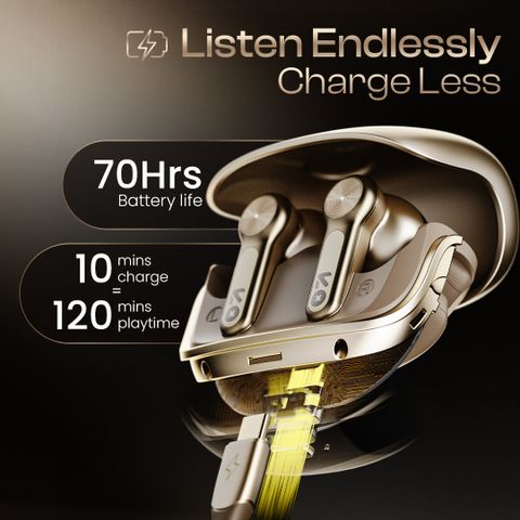 GOBOULT Raven 70Hrs Battery TWS Earbuds (Champagne) - Image 7