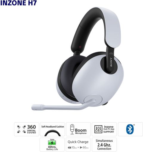SONY INZONE H7 WH-G700 with 360 Spatial Sound / 40Hrs Playtime