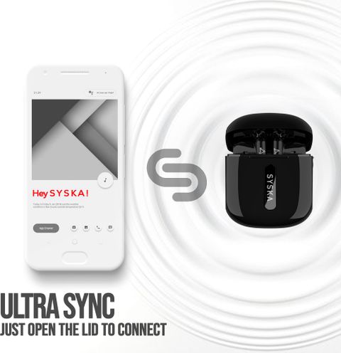 Syska SonicBuds X1 Bluetooth Gaming Headset (Elegant Black, True Wireless) - Image 7