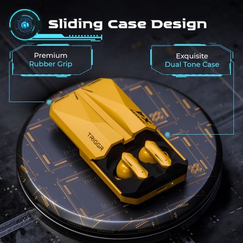 TRIGGR Kraken X4 with 13mm Drivers, 40ms Latency, ENC, 60H Battery, Rubber Finish, v5.4 Bluetooth Gaming Headset (Punk Yellow, True Wireless) - Image 7