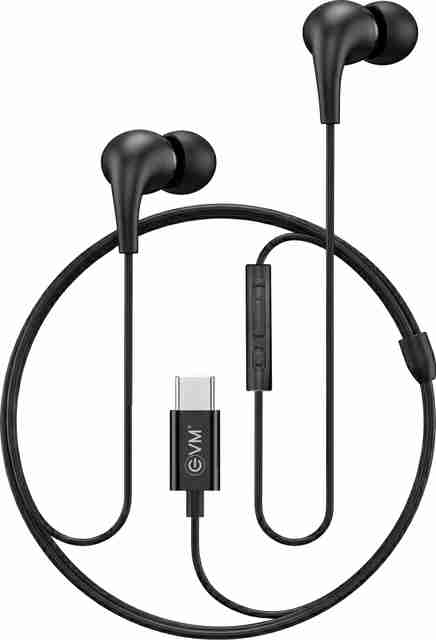 EVM Type-C Earphones [New Launch] Hi-Res Audio, Mic | Noise Isolation | Android iOS Wired Headset (Black, In the Ear) - Image 2
