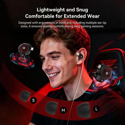 Kbear BANG-K 10mm Single DD TYPE-C In-Ear HiFi Gaming Earphones Wired Headset (Black, In the Ear) - Image 7