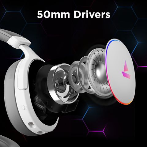 boAt Immortal IM-300 Wired Headset, 50MM Drivers, White Grey - Image 3