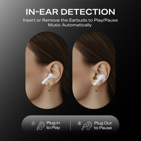 boAt Airdopes Supreme w/ 4 Mics AI ENx Tech, 50 HRS Playback,Multi Point Connectivity Bluetooth Headset (Swidish White, True Wireless) - Image 8