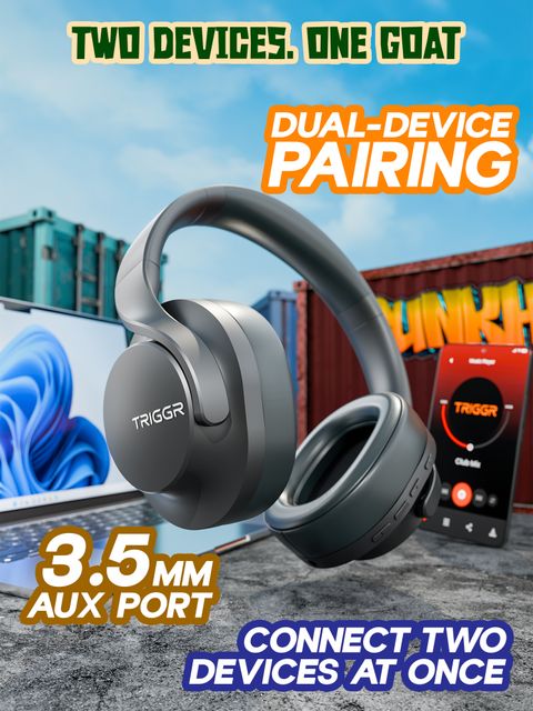 TRIGGR Punkheadz Z2 Bluetooth Headset Graphite Grey - Image 8