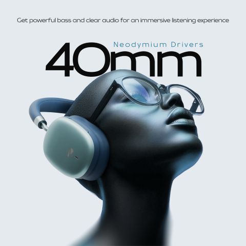 ZEBRONICS Zeb-Silencio 200T, 48dB Hybrid ANC, Upto 100H Backup, App Support, Touch Control Bluetooth Headset (Blue, On the Ear) - Image 4
