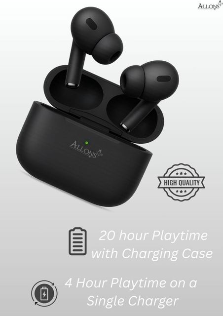 allons O34 TWS Earbuds with MagSafe Charging Case, Black - Image 7