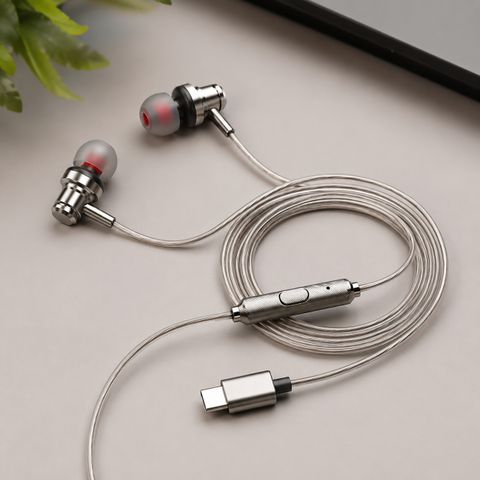 evvo TYPE C EARPHONE FOR ALL DEVICES Wired Headset (Silver, In the Ear) - Image 3