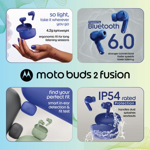Motorola Buds 2 Fusion TWS Earbuds with ANC, 53H Playback - Image 4