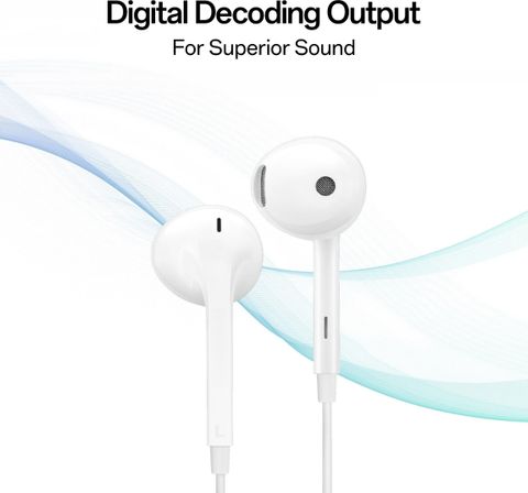 OPPO Type-C Half-in-Ear Wired Earbuds(MH136), 14.2mm Dynamic Coil Wired Headset (White, In the Ear) - Image 3