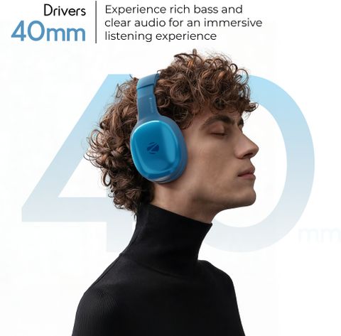 ZEBRONICS Zeb-Thunder Pro, True 60H Backup, BT v6.0, Gaming Mode, ENC,AUX,mSD,Dual Pairing Bluetooth Headset (Blue, On the Ear) - Image 6