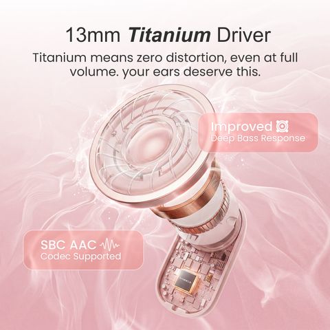 Hammer हà¥
मर Airflow Neo Bubblegum Earbuds with 80H Playtime, 13mm Driver, 40ms Gaming Mode हà¥à¤¡à¤¸à¥à¤ (à¤à¥à¤²à¤¾à¤¬à¥) - Image 5