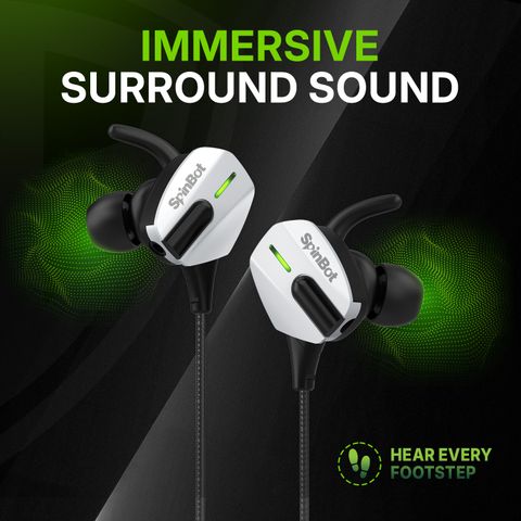 SpinBot BattleBudz G10 Type-C Gaming Earphones With|Dedicated Mute Button|Boom Mic| Wired Gaming Headset (Black, Silver, In the Ear) - Image 4