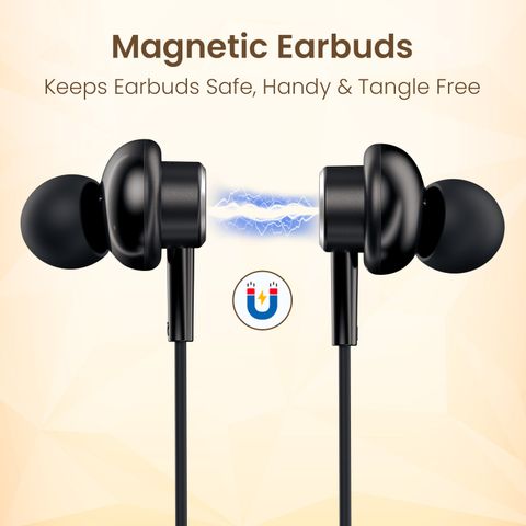Portronics Conch Sigma C in Ear Type C Wired Earphones,in Line HD Mic,14.2mm Driver Wired Headset (Black, In the Ear) - Image 4