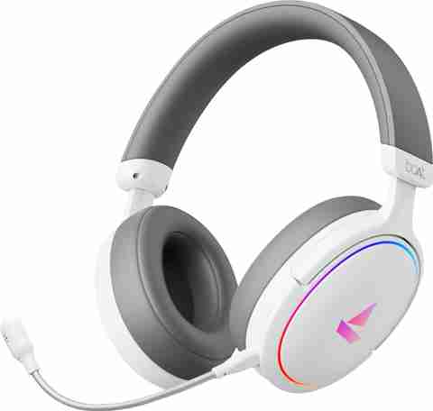 boAt Immortal IM-300 Wired Headset, 50MM Drivers, White Grey - Image 2