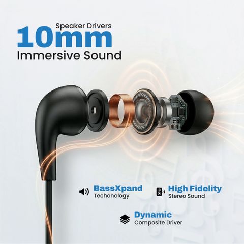 EVM Type-C Earphones [New Launch] Hi-Res Audio, Mic | Noise Isolation | Android iOS Wired Headset (Black, In the Ear) - Image 4