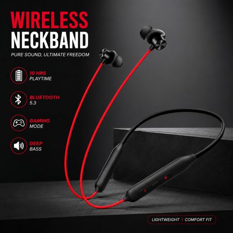 BULLSTORM NECKBAND Z2 RED Bluetooth Headset (Red) - Image 6
