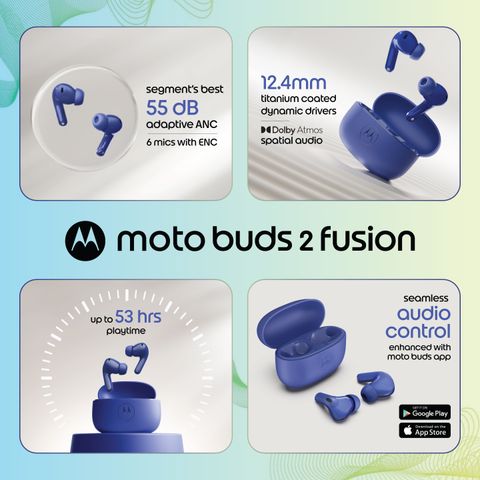 Motorola Buds 2 Fusion TWS Earbuds with ANC, 53H Playback - Image 3