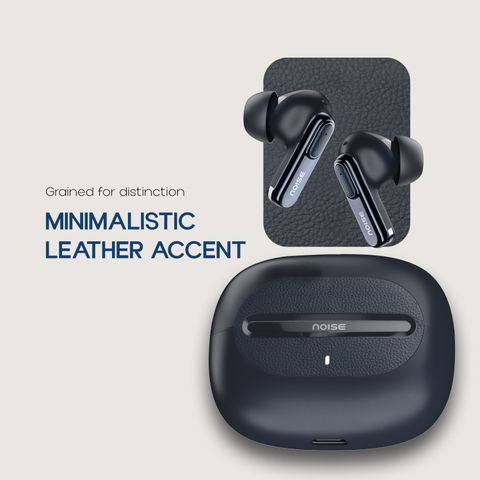 Noise Buds UNO, 40Hrs Playtime, Quad Mic with ENC, Premium Leather Accent, Dual Pair Bluetooth Headset (Navy Grain, True Wireless) - Image 8