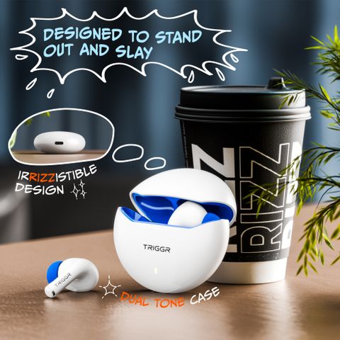 TRIGGR Rizz with 40H Playback, Spherical Design, 13mm Drivers, Rich Bass, Fast Charging Bluetooth Headset (Arctic Snow, True Wireless) - Image 7