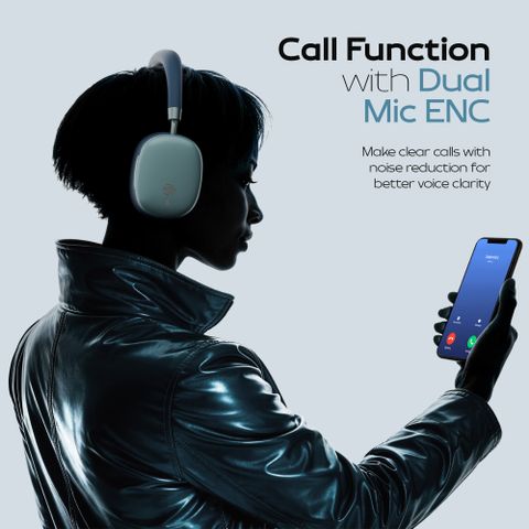 ZEBRONICS Zeb-Silencio 200T, 48dB Hybrid ANC, Upto 100H Backup, App Support, Touch Control Bluetooth Headset (Blue, On the Ear) - Image 7