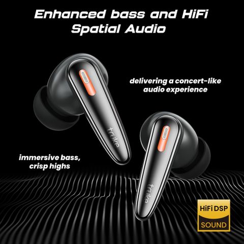 truke Crystal Bass Earbuds, 13mm Drivers, 70Hrs Playtime, MatteBlack - Image 8