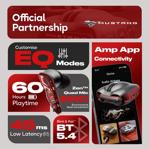 GOBOULT Mustang Torq 60Hrs, App Support, 4Mic ENC, Breathable LED, 5.4v Bluetooth Headset (Silver, True Wireless) - Image 7