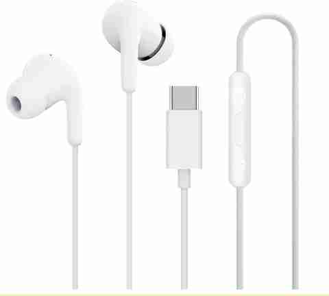 qoviq original Type-C Wired Earphones With Noise Isolation And Comfortable Design Wired Headset (White, In the Ear) - Image 2