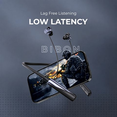 BiBon Elephant - MAGNETIC POWER OFF/ON 50Hr Playtime Headphone Neckband-8 Bluetooth Headset (Black, In the Ear) - Image 8