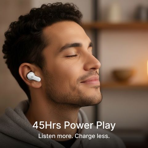PTron Bassbuds Indie TWS Earbuds with AI-ENC, 45hr Battery (White) - Image 7