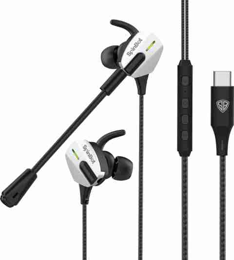 SpinBot BattleBudz G10 Type-C Gaming Earphones With|Dedicated Mute Button|Boom Mic| Wired Gaming Headset (Black, Silver, In the Ear) - Image 2