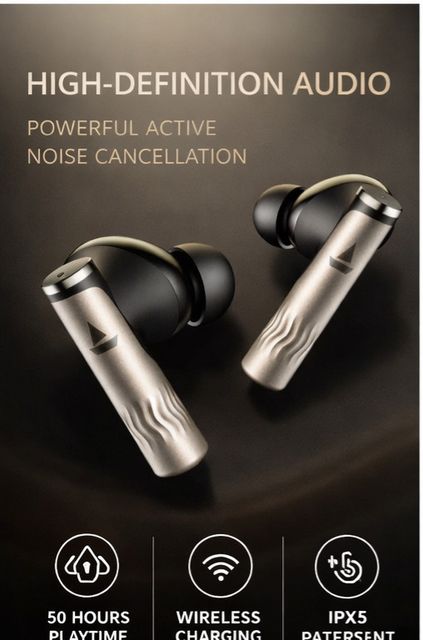ebbato ZENITH PRO Bluetooth Headset (Gold, In the Ear) - Image 3